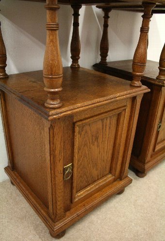 Antique Pair of French Oak Bedside Lockers
