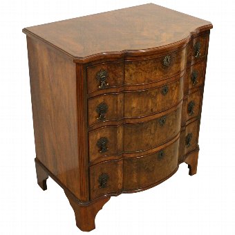 Georgian Style Walnut Block Front Chest of Drawers