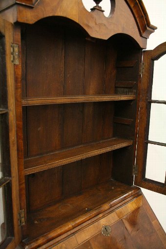 Antique George I Style Yew and Walnut Bureau Bookcase