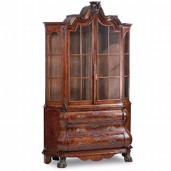 Dutch Burr Wood Display Cabinet