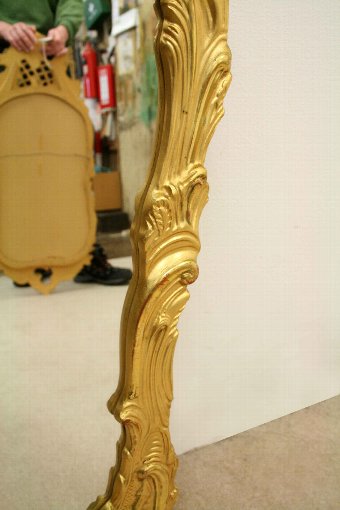 Antique Rococo Style Gilt Gesso Wall Mirror