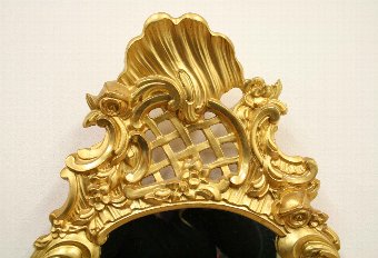 Antique Louis XVI Style Carved Gilded Wall Mirror