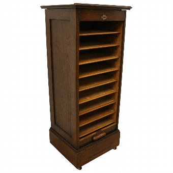 Antique Oak Lebus Filing Cabinet/Music Cabinet