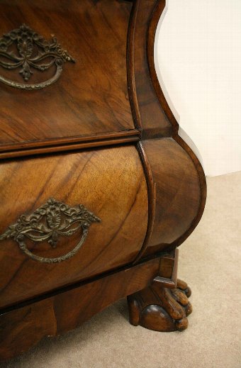 Antique Dutch Walnut Bombé Chest of Drawers