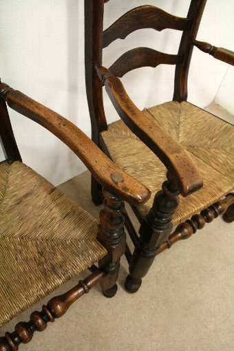 Antique Set of 8 Lancashire Dining Chairs