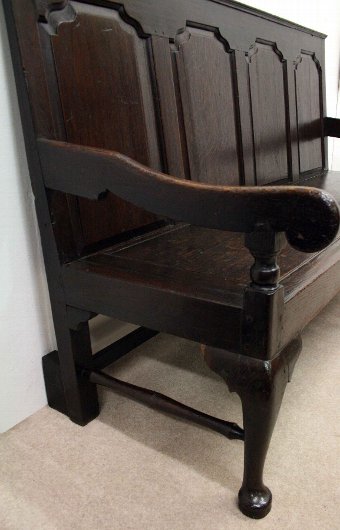 Antique Late George III Oak Hall Bench