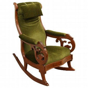 Swedish Mahogany Framed Rocking Chair