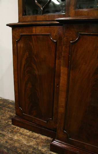 Antique George III Style Mahogany 4 Door Cabinet Bookcase