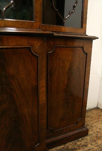 Antique George III Style Mahogany 4 Door Cabinet Bookcase