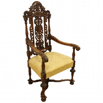 Large Victorian Hall Chair/Throne Chair