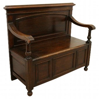 Late Victorian Oak Monks Bench