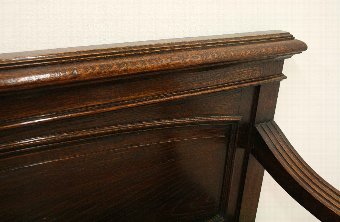 Antique Late Victorian Oak Monks Bench