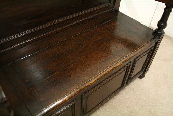 Antique Late Victorian Oak Monks Bench