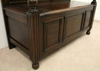 Antique Late Victorian Oak Monks Bench