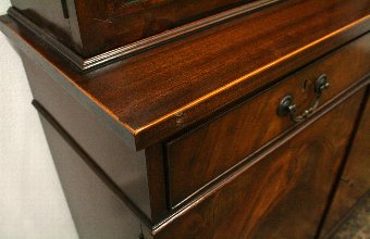 Antique George II Style Tulipwood Cabinet Bookcase