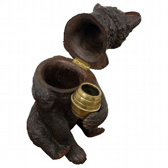 Antique Black Forest Bear Tobacco Jar