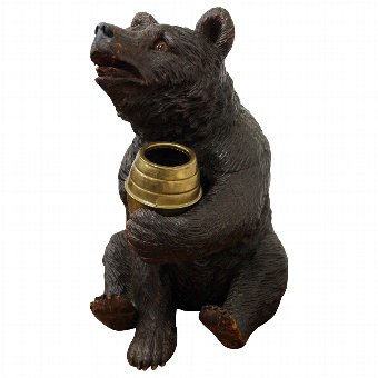 Antique Black Forest Bear Tobacco Jar