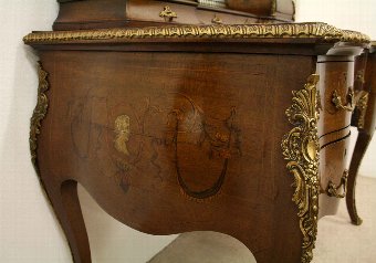 Antique Late Victorian Mahogany and Marquetry Ladies Writing Desk