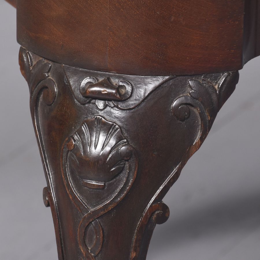 Antique George III Style Serpentine Mahogany Foot Stool