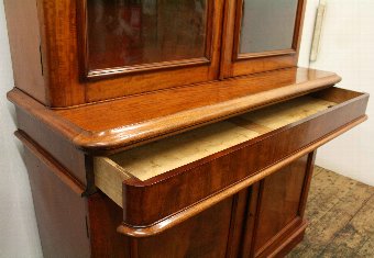 Antique Victorian Two Door Cabinet Bookcase