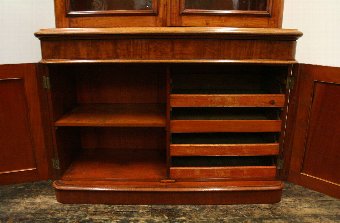 Antique Victorian Two Door Cabinet Bookcase