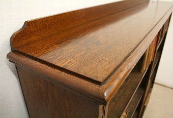Antique Oak Double Sectioned Open Bookcase