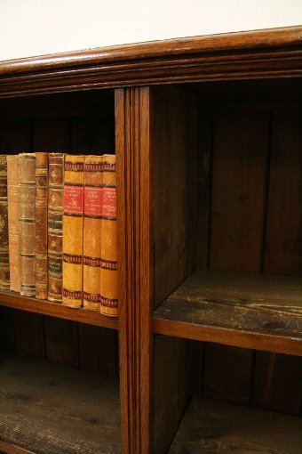 Antique Oak Double Sectioned Open Bookcase