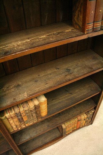 Antique Oak Double Sectioned Open Bookcase