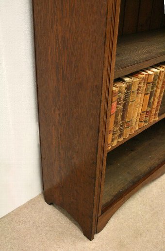 Antique Oak Double Sectioned Open Bookcase