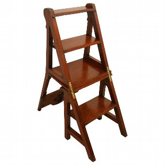 Antique Pugin Style Mahogany Metamorphic Chair