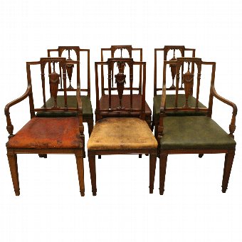 Set of 6 Adams Style Mahogany Dining Chairs