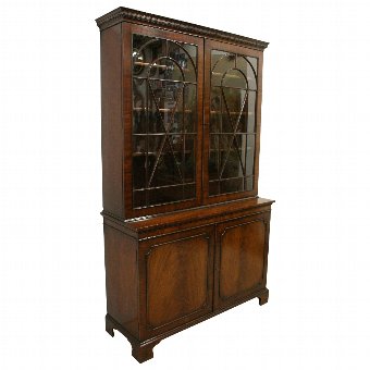 Georgian Style Mahogany Cabinet Bookcase