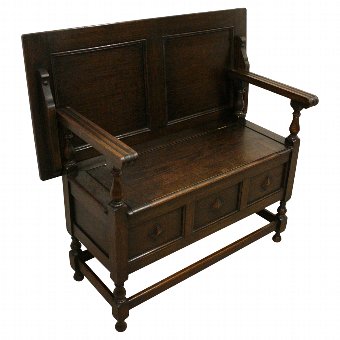 Jacobean Style Oak Monks Bench