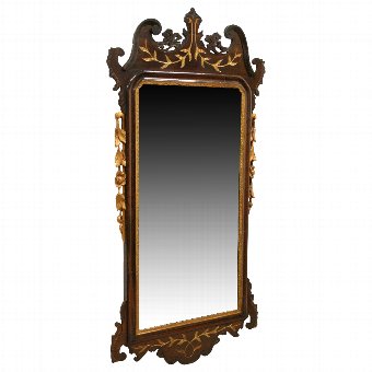 George III Style Mahogany and Giltwood Mirror