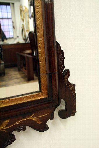 Antique George III Style Mahogany and Giltwood Mirror