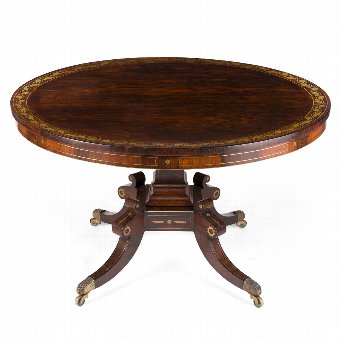 Regency Rosewood and Brass Inlaid Breakfast Table
