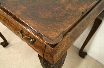 Antique Dutch Burr Walnut Silver Table