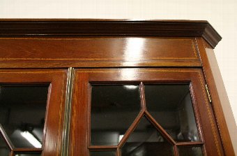 Antique George III Style Mahogany Inlaid Corner Cupboard