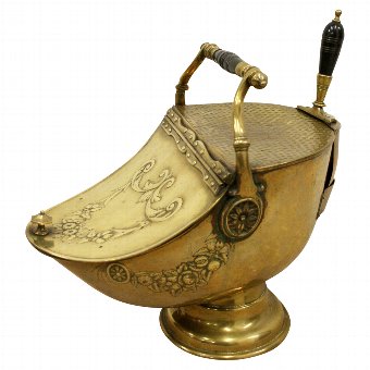 Victorian Helmet Brass Coal Bucket