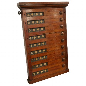 Victorian Mahogany Billiards Scoreboard