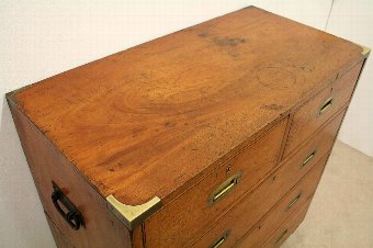 Antique Victorian Mahogany SW Silver & Co Military Chest