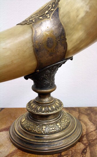 Antique EPNS and Cow Horn Table Decoration
