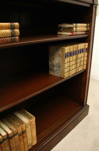 Antique Mid Victorian Burr Walnut Open Bookcase