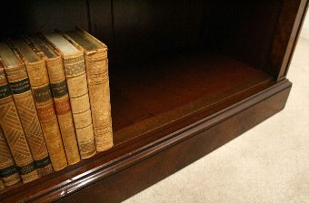 Antique Mid Victorian Burr Walnut Open Bookcase