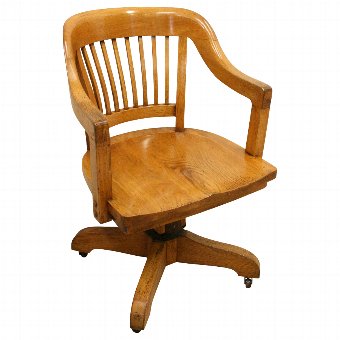 Solid Oak Revolving Desk Chair