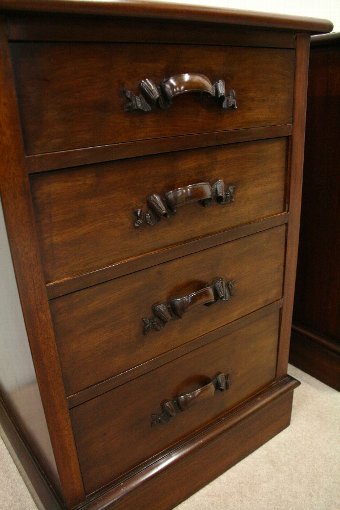 Antique Pair of Victorian Spanish Mahogany Chests of Drawers