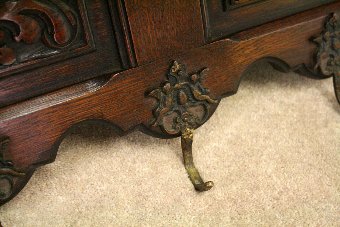 Antique Dutch Carved Oak Coat Rack