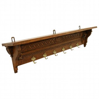 Carved Oak Coat Rack