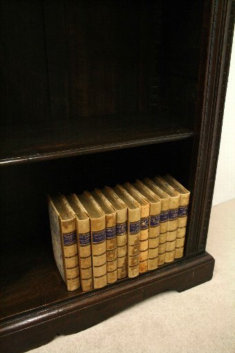 Antique Late Victorian Carved Oak Open Bookcase
