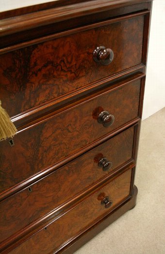 Antique Victorian Burr and Figured Walnut Chest of Drawers